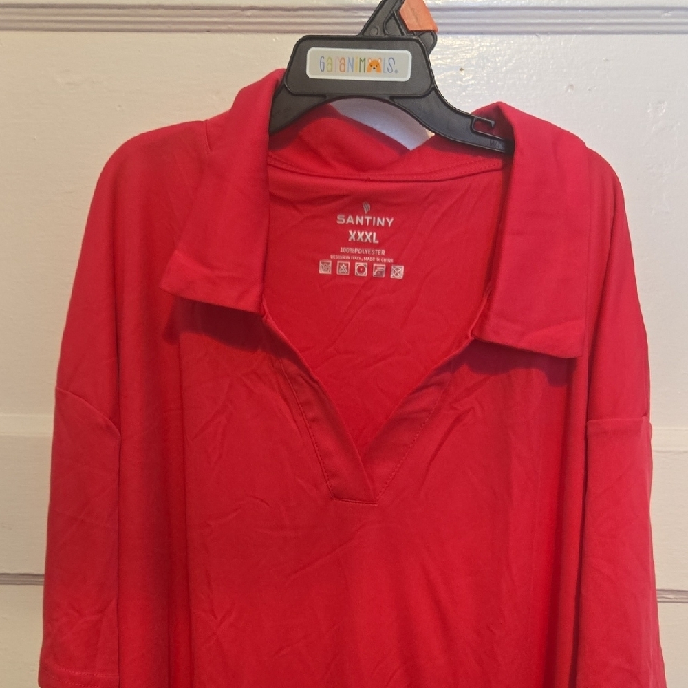 Santiny Women's Red Short Sleeve Top